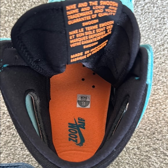 nike high tops orange and black