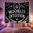 thumbnail image 2 of Moonlit Intuition Celestial Eye and Crescent Moon on Starry Night Sky, Mystical Gothic for Witchy Decor Fans, Occult Wall Art, Halloween Gift, Tapestry Wall Hanging for Bedroom and Living Room, 2 of 7