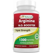 Best Naturals L-Arginine 1300 mg 120 Vegetarian Capsules | NO Booster Triple Strength
