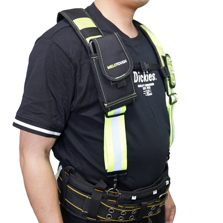 Tool Belt Suspenders – Padded Work Suspenders With Phone Holder, Adjustable Chest Strap, Universal Fit For Carpenter, Electrician, Roofer, Farmer