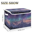thumbnail image 3 of Foldable Fabric Storage Bin With Handle Collapsible Basket Box Storage With Lid Organizer The Northern Lights, 3 of 7