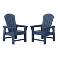 thumbnail image 6 of WestinTrends Malibu Kids Outdoor Adirondack Plastic Patio Chair (Set of 2), Navy Blue, 6 of 15