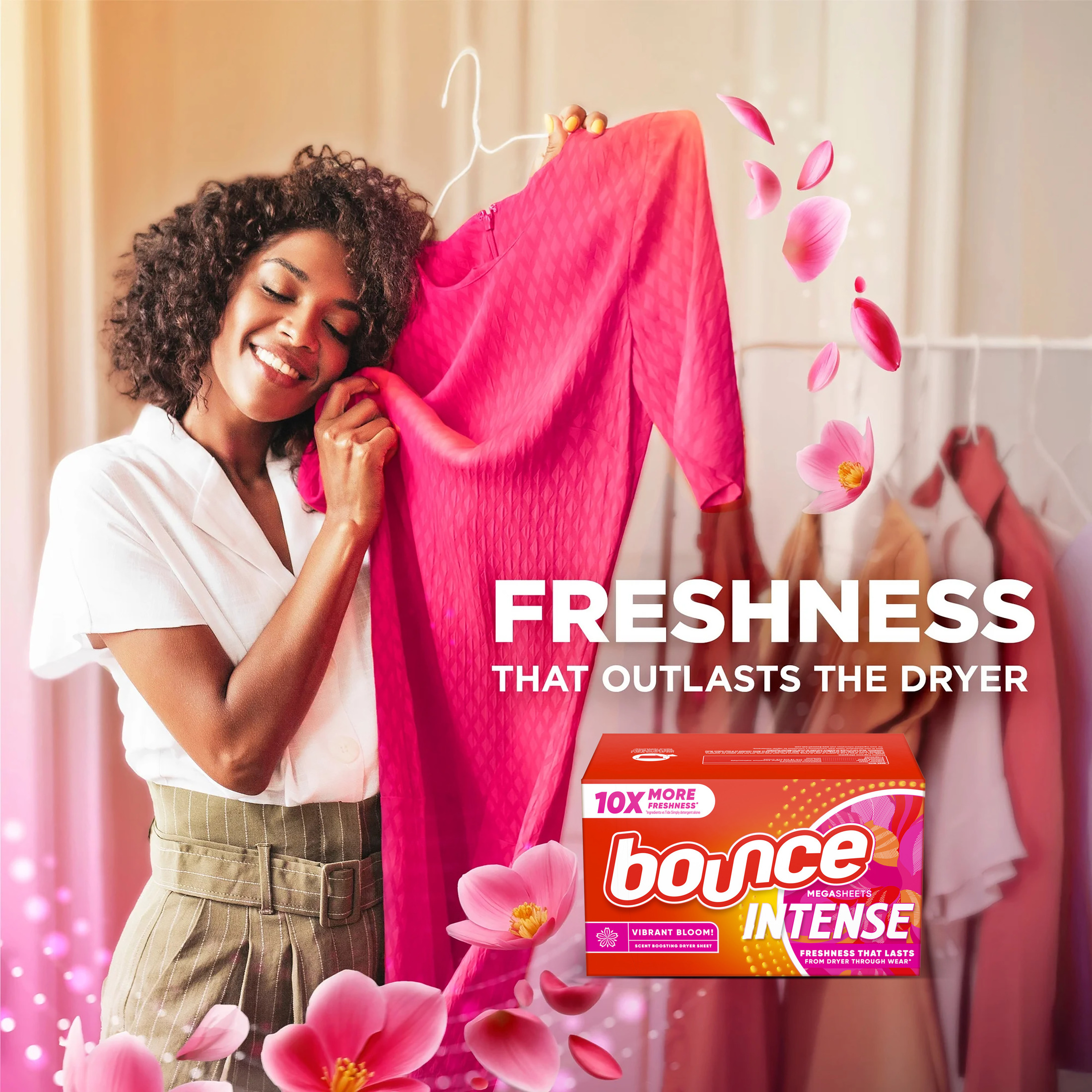 Bounce Intense Dryer Sheets, Vibrant Bloom Scent, 60 Count photo 8