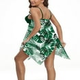 thumbnail image 2 of PENGXIANG Women Swimsuit Plus Size Spaghetti Strap Irregular Beach Tops Swimming Shorts, 2 of 6