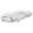 White, variant on Luxurious Oval Bathroom Storage Vanity Tray with Golden Texture, Free Standing Countertop Organizer for Jewelry and Makeup, Black Base, 15 x 8.3 inches / 38 x 21 cm