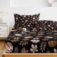 thumbnail image 6 of King Size Fitted Sheet Set - Vintage Pumpkins Fall 3 Piece Bedding Sets 16" Deep Pocket Fitted Sheet with 2 Pillowcases, Beige Thanksgiving Botanical Black Brushed Microfiber Hotel Luxury Bed Sheets, 6 of 9