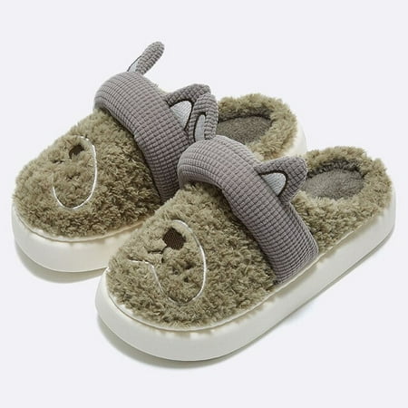 

CoCopeanut Cute Bow-knot Design Women Slippers Winter Warm Faux Fur Indoor Floor Slipper Soft Female Warm Fuzzy House Woman Shoes