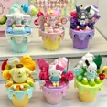 thumbnail image 1 of Nuevos bloques de construcción Sanrio Hello Kitty Kuromi Pochacco Cinnamoroll cono de helado modelo de empalme juguete adornos regalo, 1 of 4