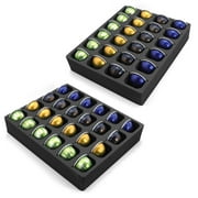 Polar Whale 2 Coffee Espresso Capsule Drawer Organizer Tray Inserts Compatible with Nespresso Vertuo VertuoLine for Kitchen Home Office Waterproof Washable Black Foam 24 Compartment 10 x 12 inches