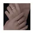 thumbnail image 5 of 2 Anillos Promesa para Parejas Compromiso Color Ajustable Corazón Medio Belug Plateado, 5 of 5