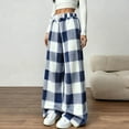 thumbnail image 5 of XFLWAM Women's Fuzzy Plush Pajama Pants Drawstring Elastic Waist Wide Leg Lounge Pants Flannel Plaid Pj Bottoms Sleepwear with Pockets, 5 of 6