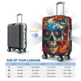 thumbnail image 4 of Fuzoiu Colorful Floral Skull A Print Suitcase Cover,Washable Luggage Covers for Suitcase,Elastic Luggage Protector Cover,Scratch Resistant Travel Suitcase Covers-Medium, 4 of 7