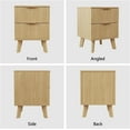 thumbnail image 6 of Fluted Nightstands Set of 2, Mid Century Modern 2 Drawer Dresser for Bedroom, Small Night Stand Side Table End Table with Wood Drawer Storage for Bedroom Closet, Natural, 6 of 15
