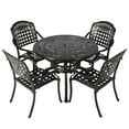 thumbnail image 4 of Outdoor Furniture Dining Set 5 Piece Bistro Set All-Weather Rust-Resistant Cast Aluminum Patio Table and Chairs Furniture, 4 of 7