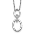 thumbnail image 1 of 14k White Gold Real Diamond Ovals 18 inch Necklace, 1 of 1