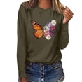thumbnail image 1 of CEHVOM T-shirt Blouse à Manches Longues à Col Rond Imprimé pour Femmes Grande Taille, 1 of 6
