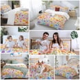 thumbnail image 6 of Spring Floral Bedding 3 Piece Duvet Cover Set California King, Watercolor Botanical Colorful Summer Soft Microfiber Comforter Cover with Zipper Closure & Pillowcases, FadeResistant Quilt Cover, 6 of 9