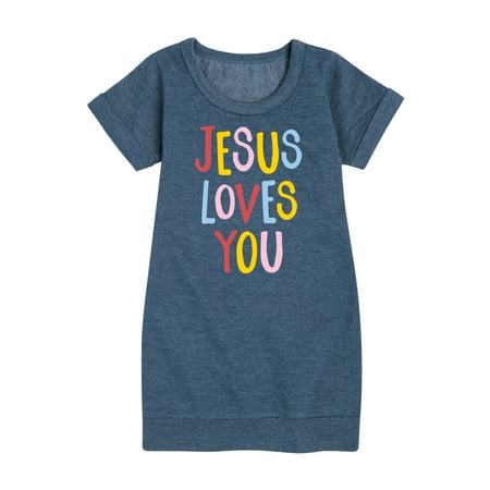 

Instant Message - Jesus Loves You - Toddler & Youth Girls Fleece Dress