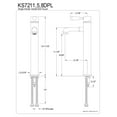 thumbnail image 2 of Kingston Brass KS7218DPL Single-Handle Vessel Standard Mount Bathroom Faucet, Brushed Nickel, 2 of 2
