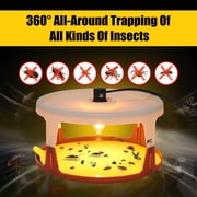KingFurt 2 Pack Flea Trap Indoor Flea Light for Inside Your Home with 6 Sticky Disc & 6 Bulbs & 2 Electric Wires Pet and Kid ,Sticky Dome Bed Trap Non-