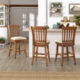 thumbnail image 3 of Weston Home Sheena Farmhouse Square Swivel Slat Back 24" Counter Height Stool, Oak, 3 of 7