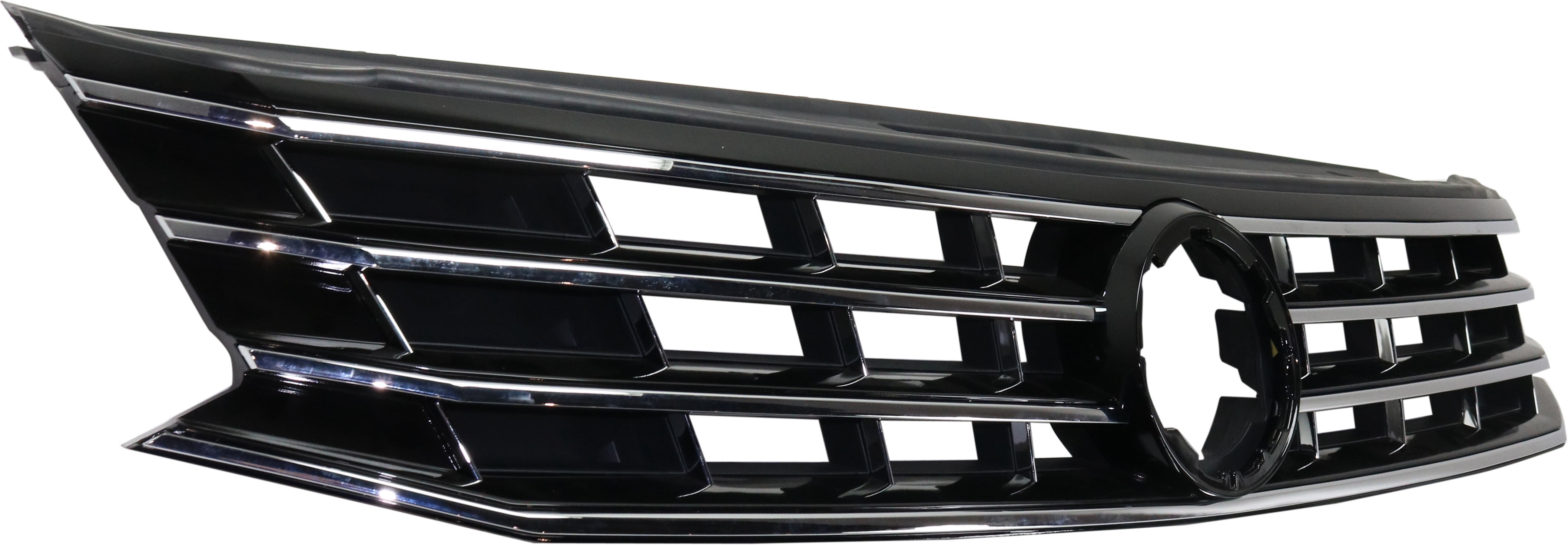 Grille Assembly Compatible With 2016-2019 Volkswagen Passat Painted Black Shell and Insert