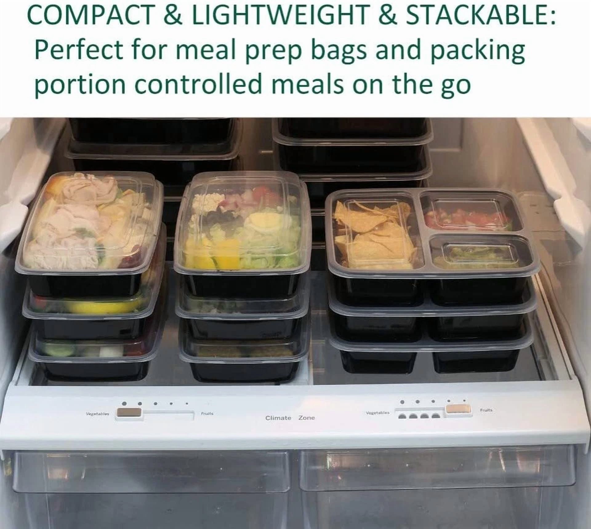 10 Pack Bento Box 32Oz 3 Compartment Meal Prep Containers With Lids Food Storage