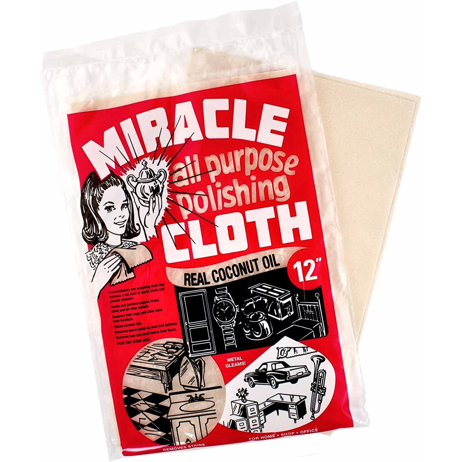 Miracle All Purpose Polishing Cloth, 12" Largest Size Available, Make