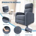 thumbnail image 7 of Recliner Chair for Adults, Adjustable Single Sofa, Enhanced with Side Pocket, Tall Back, Wide Arms & Padded Seat, Home Seating for Living Room, 7 of 7