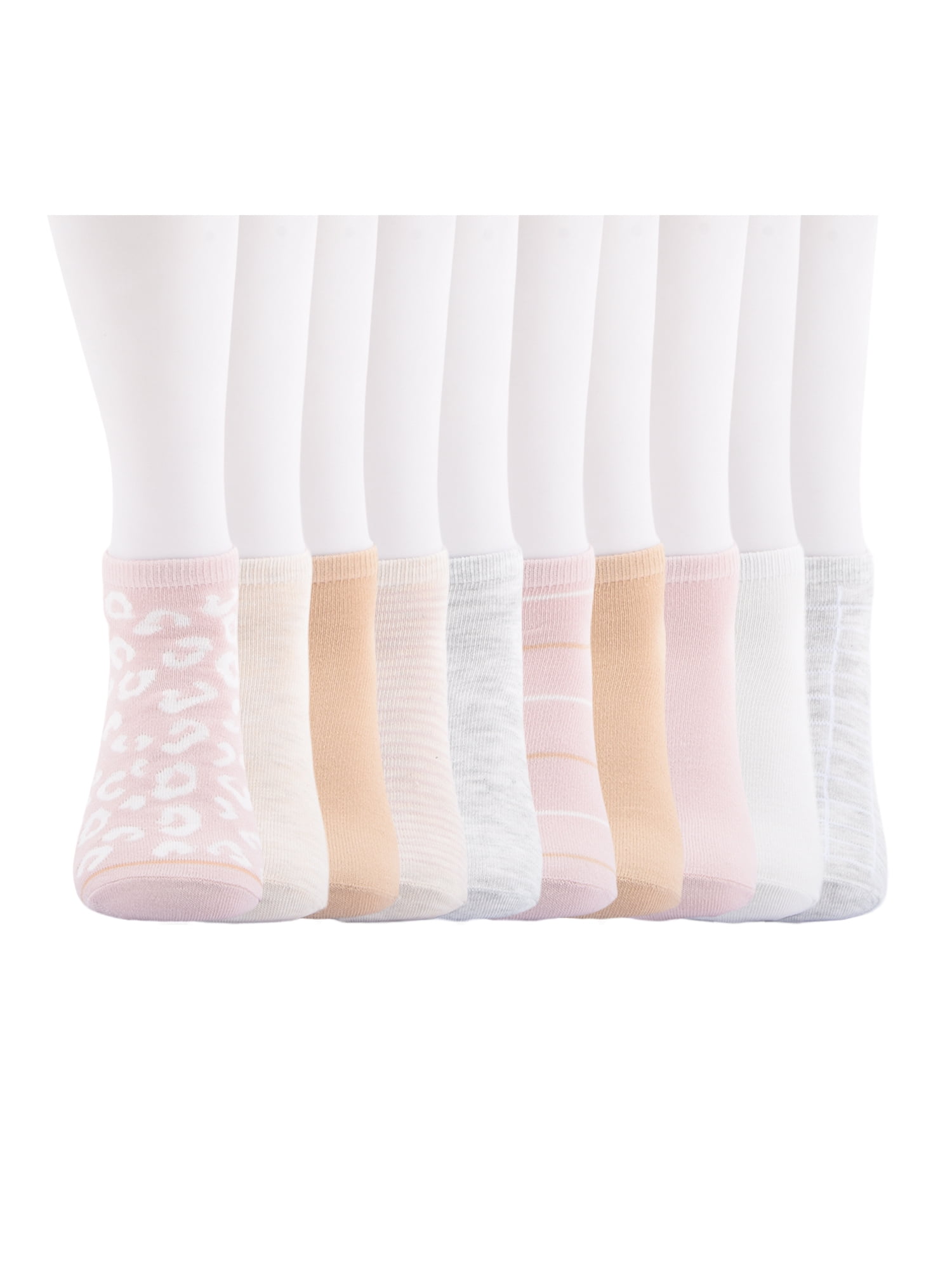 No Boundaries Women’s Low Cut Socks, 10 Pack, Shoe Sizes 4-10