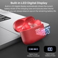 thumbnail image 2 of TOZO T20 Wireless Earbuds Bluetooth Headphones 48.5 Hrs Playtime with LED Digital Display, IPX8 Waterproof, Dual Mic Call Noise Cancelling 10mm Broad Range Speakers with Wireless Charging Case Red, 2 of 5