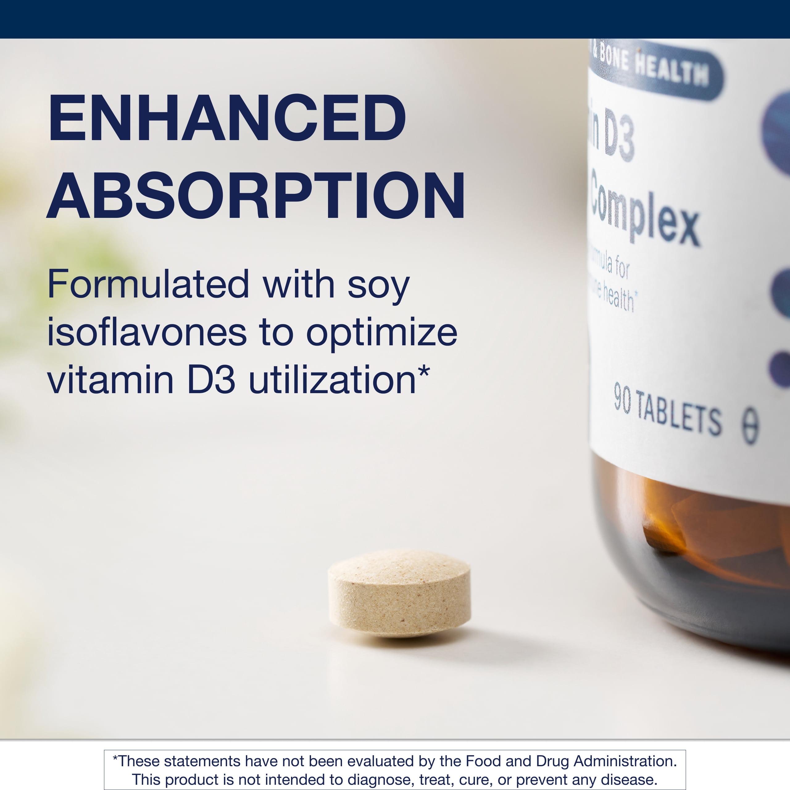 Metagenics D3 2000 Complex - Vitamin D3 Supplement - With Isoflavones for Absorption* - Bone Health & Immune Support* - Non-GMO & Gluten Free - 90 Count
