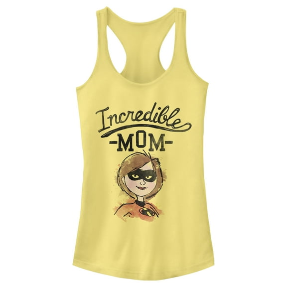 Junior's The Incredibles 2 Incredible Mom  Racerback Tank Top Banana 2X Large