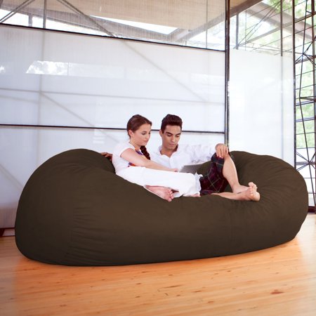 Jaxx 7 Foot Giant Bean Bag Sofa  Chocolate Microsuede