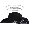 thumbnail image 2 of Jiibva Women Men Western Style Cowgirl Hat Wide Brim Rhinestone Star Western Hats for Wedding Carnival Rave Party Travel, 2 of 7