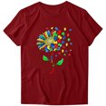 thumbnail image 3 of Pompotops Femmes Chemise à Manches Courtes Tee Tops Casual Manches Courtes Tops Blouse, 3 of 5