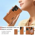 thumbnail image 6 of ELEHOLD Detachable Magnetic Wallet Case for Samsung Galaxy S25, 3-in-1 PU Leather Folio Kickstand  Card Slots Mag Safe Charging Detachable Flip Wallet Case Cover with Card Holder,Brown, 6 of 8