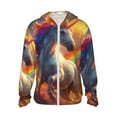 thumbnail image 2 of Lsque Rainbow Sunset Cloud White Horse UPF 50+ Lightweight Sun Protection Men's Women's Long Sleeve Shirt, Hoodie Performance -XX-Large, 2 of 9
