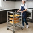 thumbnail image 6 of golytefs 9 Tier 3 Inch Spacing Aluminium Baking Tray Rack with Wheels Rolling Bakers Rack, 6 of 9