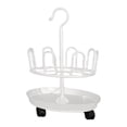 thumbnail image 3 of Lipstore Revolving Shoe Tree Freestanding Shoe Display with Wheels Shoe Storage Organizer White Single Layer, 3 of 8