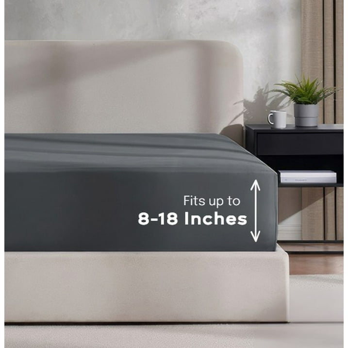 Clara Clark Queen Sheet Set, Gray Microfiber, 4-Piece photo 5