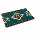 thumbnail image 4 of Southwestern Green Door Mat Indoor Outdoor, Boho Ethnic Geometric Retro Non Slip Welcome Mat with Rubber Backing, Absorbent Fabric Front Door Mats Entryway Rug for Home Patio Entrance 18"x30", 4 of 9
