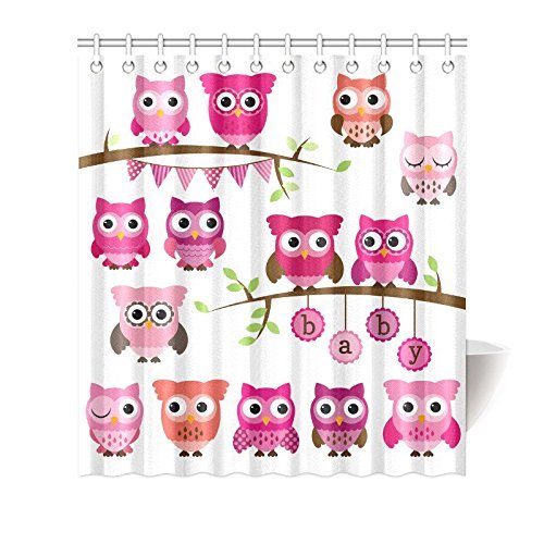 Mkhert Cute Cartoon Owls For Baby Kids Girls Decor Waterproof Polyester Fabric Shower Curtain Bathroom Sets 66x72 Inch Walmart Com Walmart Com