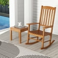thumbnail image 4 of Gymax Patio Rocking Chair w/ 400 lbs Weight Capacity Eucalyptus Wood Porch Rocker w/ High Back, 4 of 8
