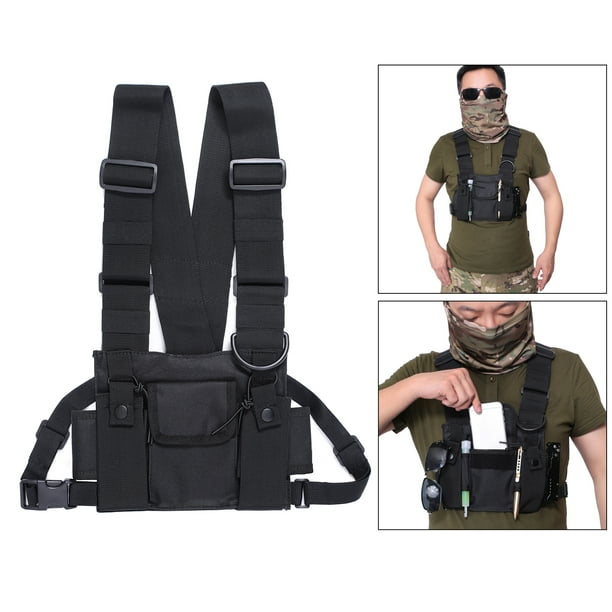 Nylon Chest Rig Bag Hiking Harness Shoulder Bag for Unisex Hunting