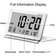 thumbnail image 4 of Reloj despertador digital de viaje con pantalla LCD a pilas, con función de repetición de fecha y temperatura, luz nocturna y cubierta de piel sintética, 4 of 9