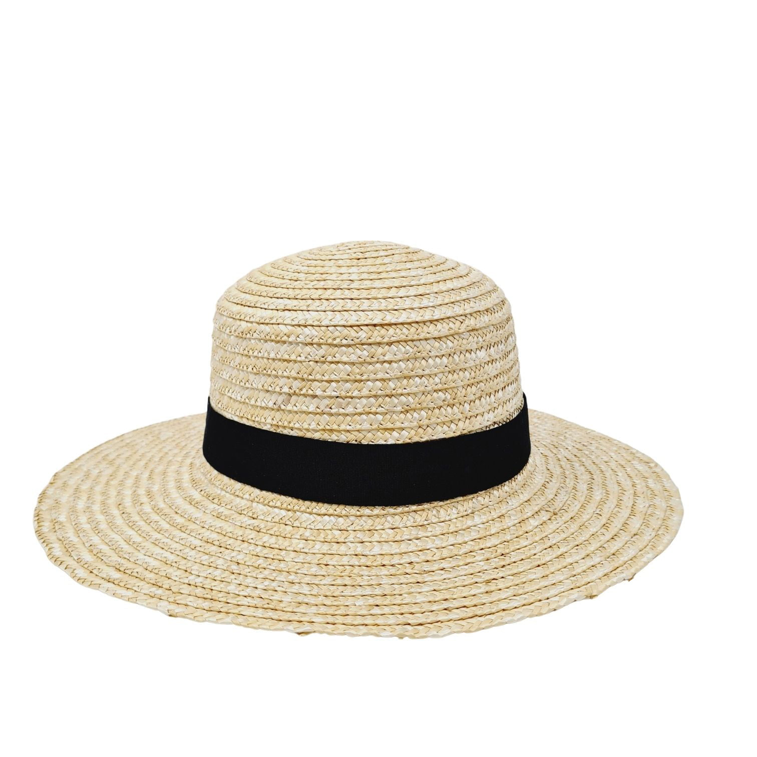 Straw Caps Personality Lady Boater Sun Hats Ribbon Round Flat Top Beach Hat Panama Style Summer Snapback Straw Hat 