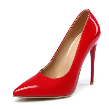 

Women‘s Red Pointed Toe High Heels Sexy Soft Sole Slip On Stiletto Heels Sexy Party Dress Shoes