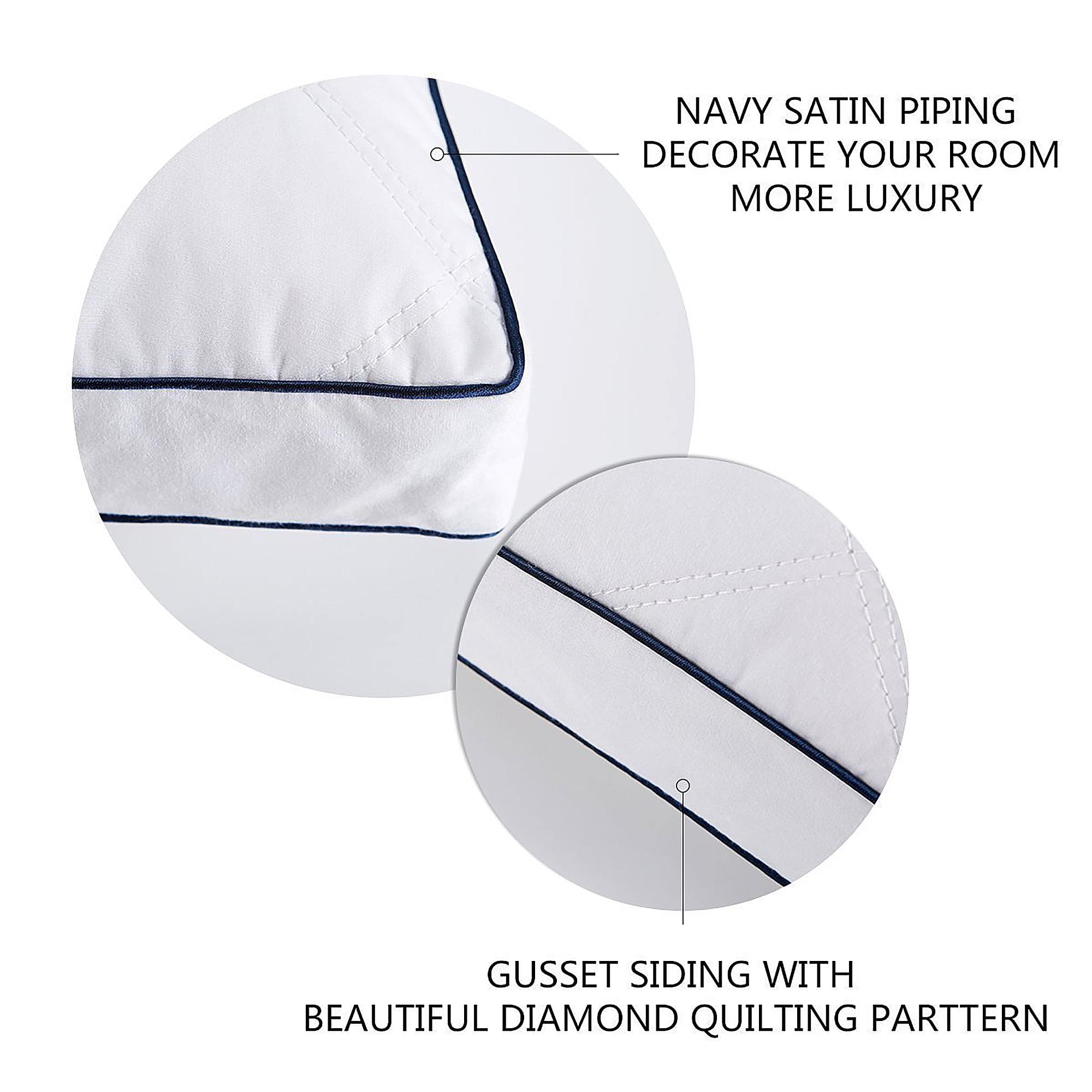 Peace Nest White Feather & Down Gusset Standard/Queen Pillow - Set of Two