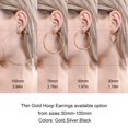 thumbnail image 5 of FOCALOOK Gold Plated Huggie Hoop Earrings for Women Paddle Back Small Thin Stainless Steel Jewelry Gift 100MM, 5 of 8